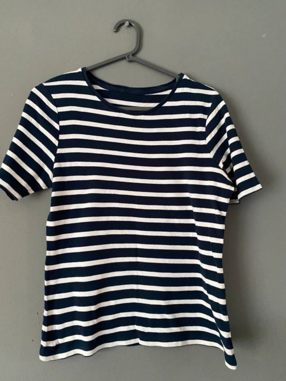 navy & white breton stripe t-shirt size M